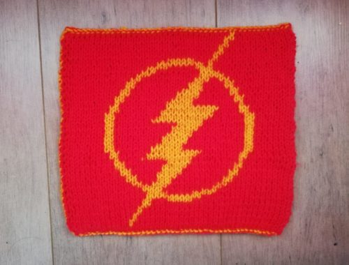 Carré The Flash au tricot