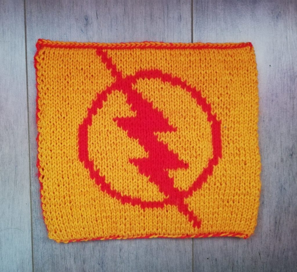Carré The Flash au tricot