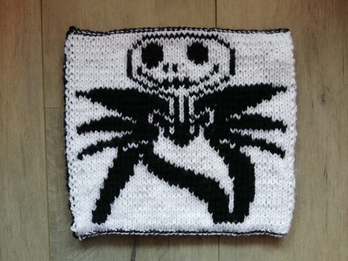 carré Jack Skellington au tricot