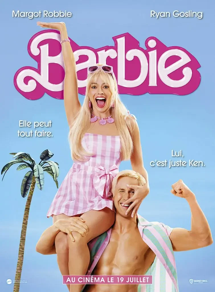 Barbie - Poupée Plage - Cheveux blonds, maillot rose à imprimé palmiers