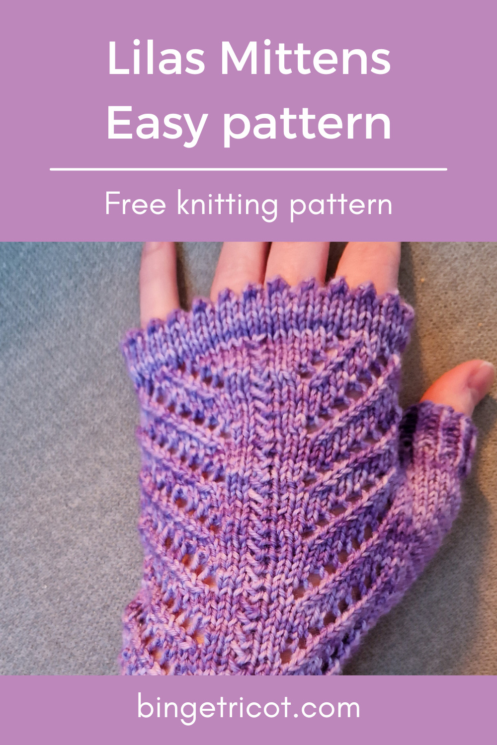 The Lilas fingerless mittens, free knitting pattern for lace fingerless ...